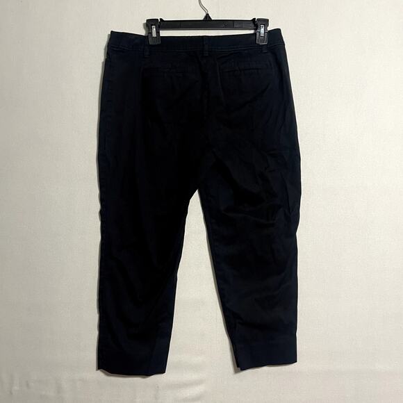 Talbots Perfect Crop Pants Black Mid Rise Slim Leg Cotton Trousers - Size 10p - Picture 3 of 10